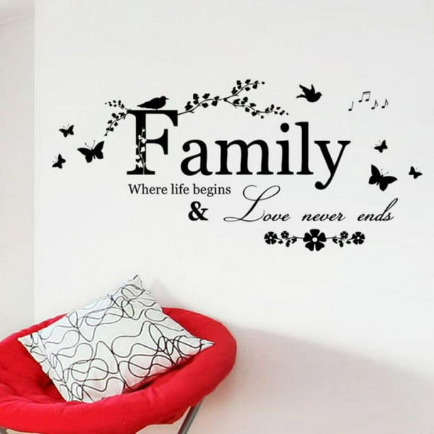 Family Letter Quote Removable Vinyl Decal Art Mural DIY Home Decor Wall-Stickers